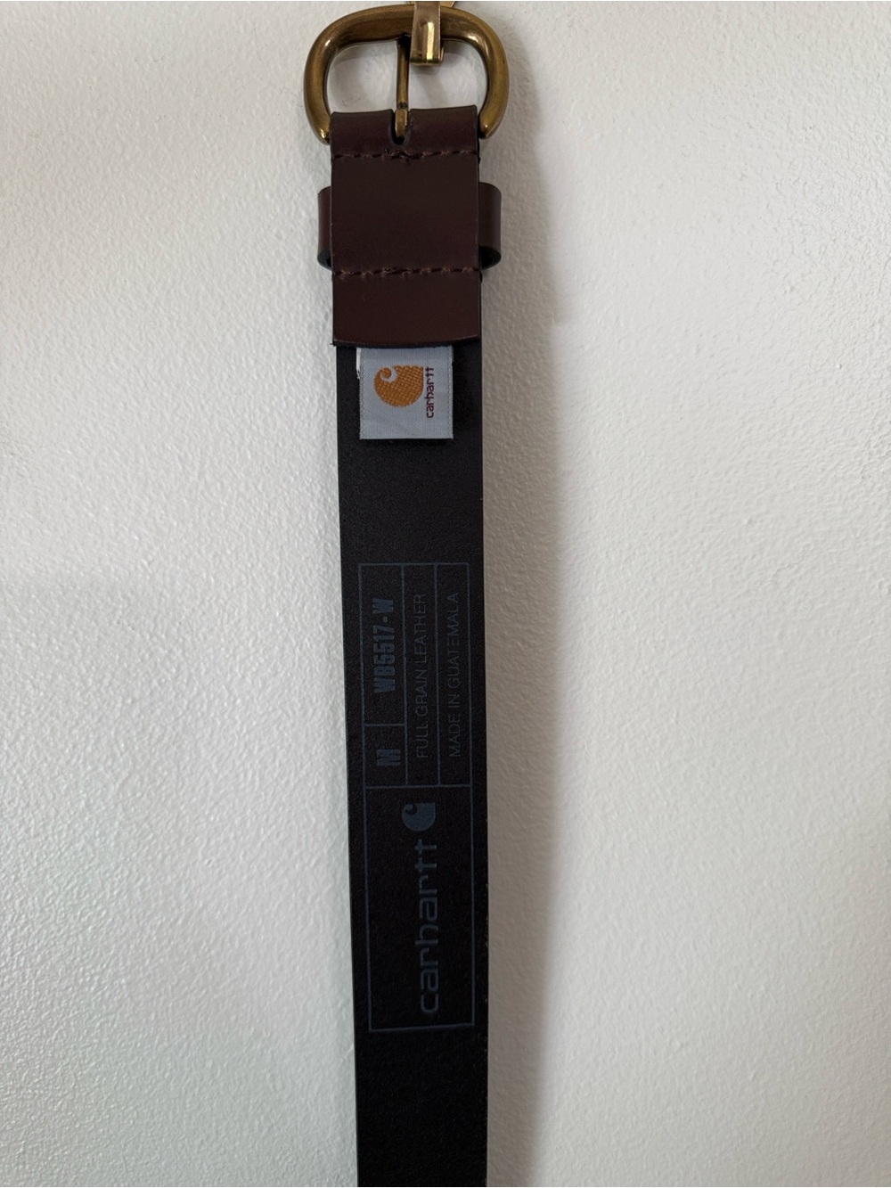 Women’s Dark Brown Leather Belt with Gold-Tone Buckle - Picture 2 of 5